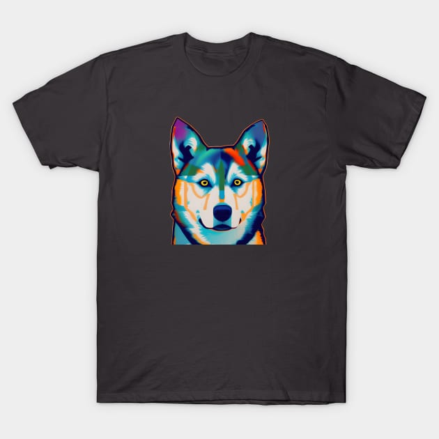 Pop Art Husky Dog T-Shirt by shanestillz